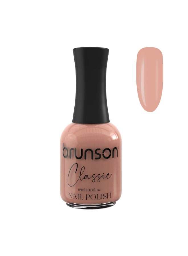Brunson Classic Nail Polish 18ml Fast Dry Nail Lacquer Nail Harderner Normal Polish Glossy Gel Effect Quick Air Dry Long-Lasting Natural Nail Enamel Salon Quality Manicure Pedicure Regular Polish - Image 1